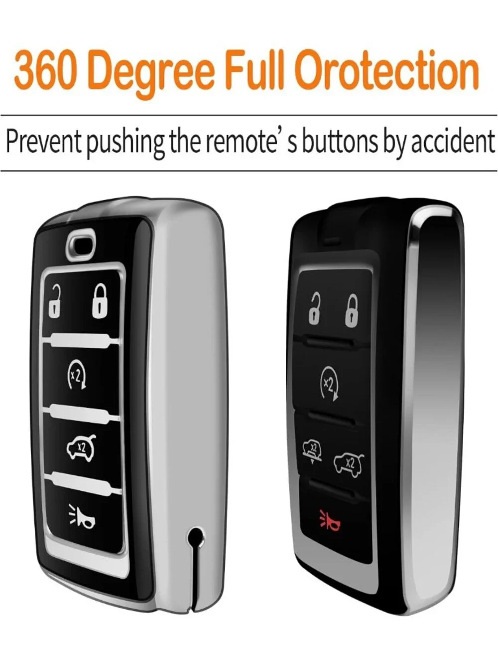 Soft Key Fob Cover with Keychain - Full Protection for 2021-2026 Jeep Models